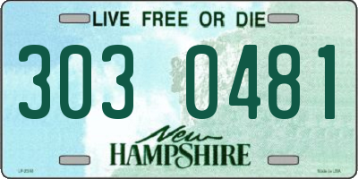 NH license plate 3030481