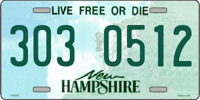 NH license plate 3030512
