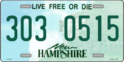 NH license plate 3030515