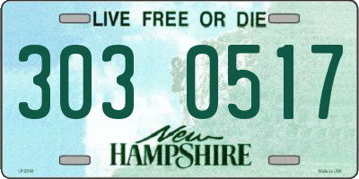 NH license plate 3030517