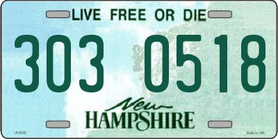NH license plate 3030518