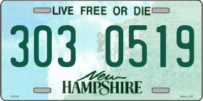 NH license plate 3030519