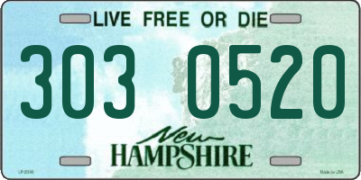 NH license plate 3030520