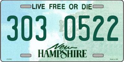 NH license plate 3030522