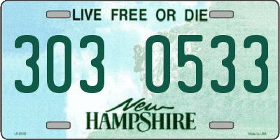 NH license plate 3030533