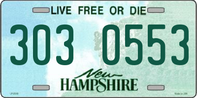 NH license plate 3030553