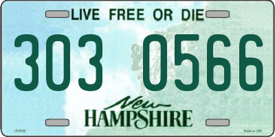 NH license plate 3030566