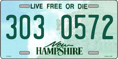 NH license plate 3030572