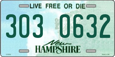 NH license plate 3030632