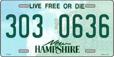 NH license plate 3030636