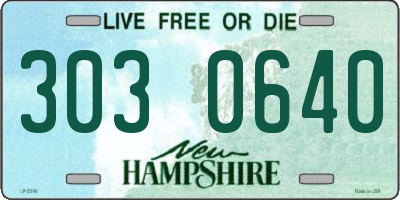 NH license plate 3030640