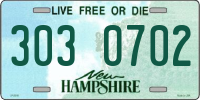 NH license plate 3030702