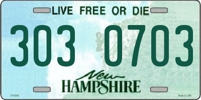 NH license plate 3030703