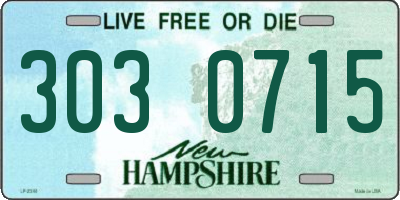 NH license plate 3030715