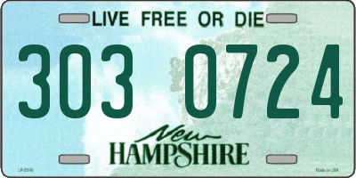NH license plate 3030724