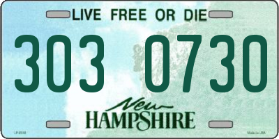 NH license plate 3030730