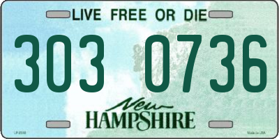 NH license plate 3030736