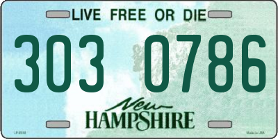 NH license plate 3030786