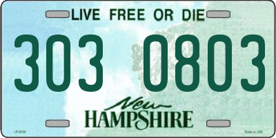 NH license plate 3030803