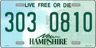 NH license plate 3030810