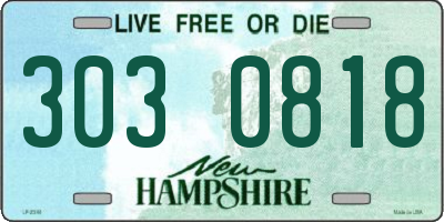 NH license plate 3030818