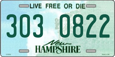 NH license plate 3030822