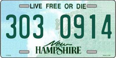 NH license plate 3030914