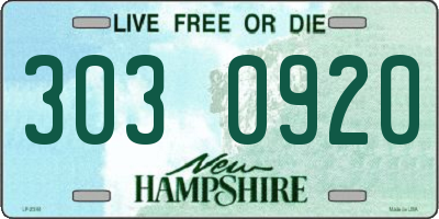 NH license plate 3030920