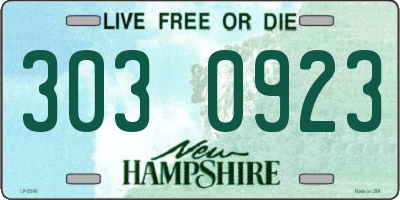 NH license plate 3030923