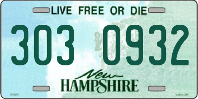 NH license plate 3030932