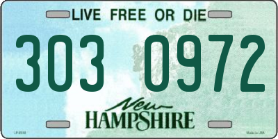 NH license plate 3030972