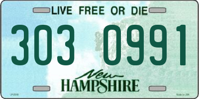 NH license plate 3030991