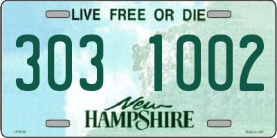 NH license plate 3031002