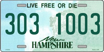 NH license plate 3031003