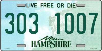 NH license plate 3031007