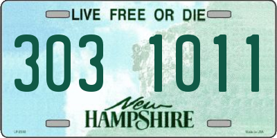 NH license plate 3031011