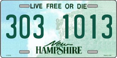 NH license plate 3031013
