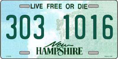 NH license plate 3031016