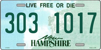 NH license plate 3031017