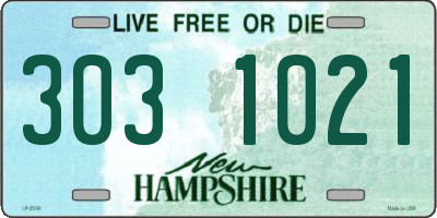 NH license plate 3031021