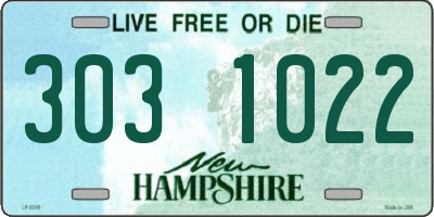 NH license plate 3031022