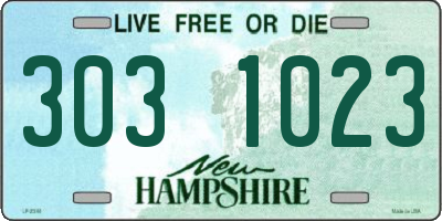 NH license plate 3031023