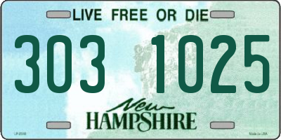 NH license plate 3031025
