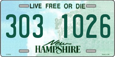 NH license plate 3031026