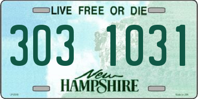 NH license plate 3031031