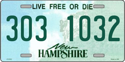 NH license plate 3031032