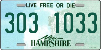 NH license plate 3031033