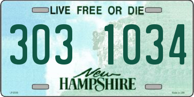 NH license plate 3031034