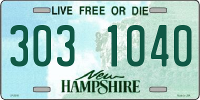 NH license plate 3031040