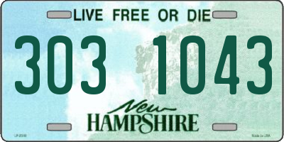 NH license plate 3031043